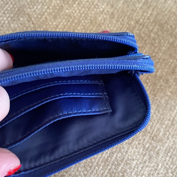 COACH double mini clutch wristlet blue pink green scribble poppy - Picture 3 of 4